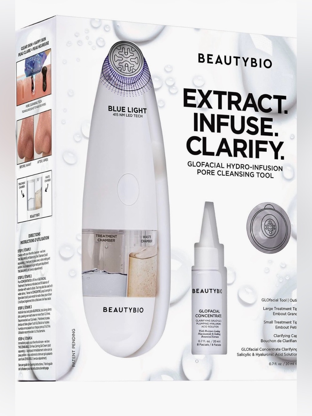 BeautyBio GloFacial Hydro-Infusion Pore Cleansing Tool - White